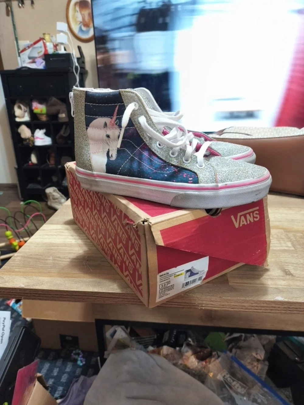 Vans Kids' Glitter Unicorn High-Top Sneakers - Pink & Silver
